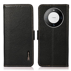 Funda de Cuero Cartera con Soporte Carcasa B03H para Huawei Mate 60 Pro+ Plus Negro