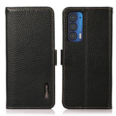 Funda de Cuero Cartera con Soporte Carcasa B03H para Motorola Moto Edge (2021) 5G Negro