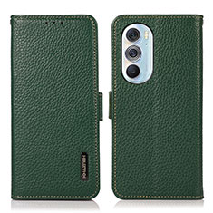 Funda de Cuero Cartera con Soporte Carcasa B03H para Motorola Moto Edge Plus (2022) 5G Verde