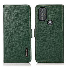 Funda de Cuero Cartera con Soporte Carcasa B03H para Motorola Moto G Power (2022) Verde