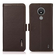 Funda de Cuero Cartera con Soporte Carcasa B03H para Nokia C21 Marron