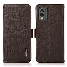 Funda de Cuero Cartera con Soporte Carcasa B03H para Nokia C210 Marron