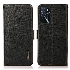 Funda de Cuero Cartera con Soporte Carcasa B03H para Oppo A54s Negro