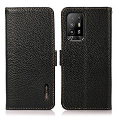 Funda de Cuero Cartera con Soporte Carcasa B03H para Oppo F19 Pro Negro