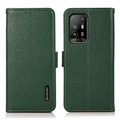 Funda de Cuero Cartera con Soporte Carcasa B03H para Oppo F19 Pro Verde