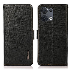 Funda de Cuero Cartera con Soporte Carcasa B03H para Oppo Reno8 Pro+ Plus 5G Negro