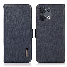 Funda de Cuero Cartera con Soporte Carcasa B03H para Oppo Reno9 5G Azul