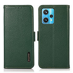 Funda de Cuero Cartera con Soporte Carcasa B03H para Realme 9 4G Verde