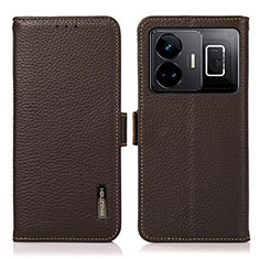 Funda de Cuero Cartera con Soporte Carcasa B03H para Realme GT Neo6 5G Marron