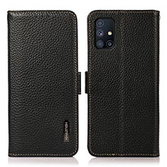 Funda de Cuero Cartera con Soporte Carcasa B03H para Samsung Galaxy M51 Negro