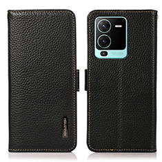 Funda de Cuero Cartera con Soporte Carcasa B03H para Vivo V25 Pro 5G Negro