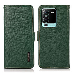 Funda de Cuero Cartera con Soporte Carcasa B03H para Vivo V25 Pro 5G Verde