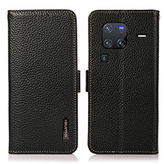 Funda de Cuero Cartera con Soporte Carcasa B03H para Vivo X80 Pro 5G Negro