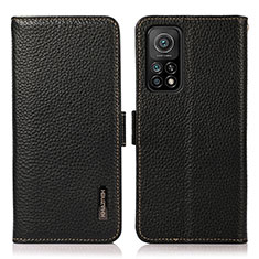 Funda de Cuero Cartera con Soporte Carcasa B03H para Xiaomi Mi 10T 5G Negro