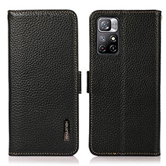 Funda de Cuero Cartera con Soporte Carcasa B03H para Xiaomi Poco M4 Pro 5G Negro