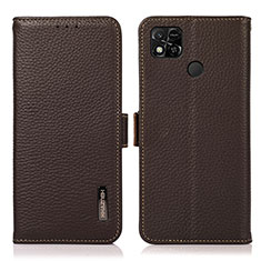 Funda de Cuero Cartera con Soporte Carcasa B03H para Xiaomi Redmi 10A 4G Marron