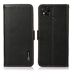 Funda de Cuero Cartera con Soporte Carcasa B03H para Xiaomi Redmi 9C Negro