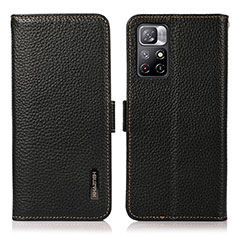 Funda de Cuero Cartera con Soporte Carcasa B03H para Xiaomi Redmi Note 11 5G Negro