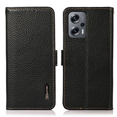 Funda de Cuero Cartera con Soporte Carcasa B03H para Xiaomi Redmi Note 11T Pro 5G Negro