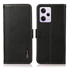 Funda de Cuero Cartera con Soporte Carcasa B03H para Xiaomi Redmi Note 12 Pro 5G Negro