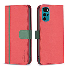 Funda de Cuero Cartera con Soporte Carcasa B04F para Motorola Moto G22 Rojo