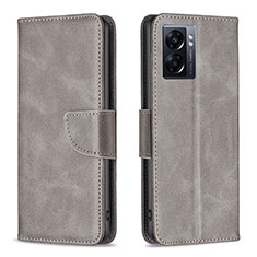 Funda de Cuero Cartera con Soporte Carcasa B04F para OnePlus Nord N300 5G Gris