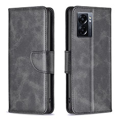 Funda de Cuero Cartera con Soporte Carcasa B04F para Oppo A57 5G Negro