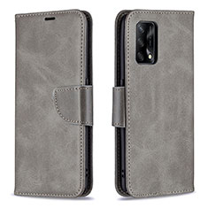 Funda de Cuero Cartera con Soporte Carcasa B04F para Oppo A95 4G Gris