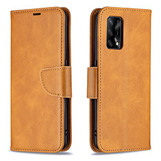 Funda de Cuero Cartera con Soporte Carcasa B04F para Oppo A95 4G Marron Claro