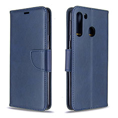 Funda de Cuero Cartera con Soporte Carcasa B04F para Samsung Galaxy A21 Azul