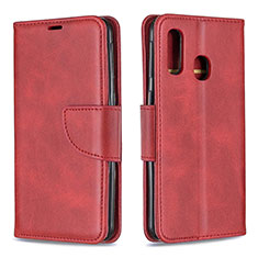 Funda de Cuero Cartera con Soporte Carcasa B04F para Samsung Galaxy A40 Rojo