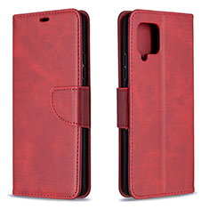 Funda de Cuero Cartera con Soporte Carcasa B04F para Samsung Galaxy A42 5G Rojo