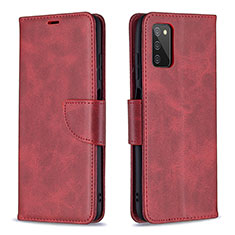 Funda de Cuero Cartera con Soporte Carcasa B04F para Samsung Galaxy M02s Rojo