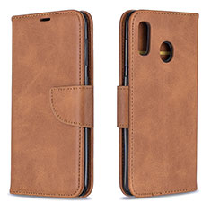 Funda de Cuero Cartera con Soporte Carcasa B04F para Samsung Galaxy M10S Marron