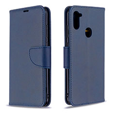 Funda de Cuero Cartera con Soporte Carcasa B04F para Samsung Galaxy M11 Azul