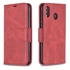 Funda de Cuero Cartera con Soporte Carcasa B04F para Samsung Galaxy M20 Rojo