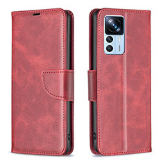 Funda de Cuero Cartera con Soporte Carcasa B04F para Xiaomi Mi 12T 5G Rojo