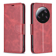 Funda de Cuero Cartera con Soporte Carcasa B04F para Xiaomi Mi 13 Ultra 5G Rojo