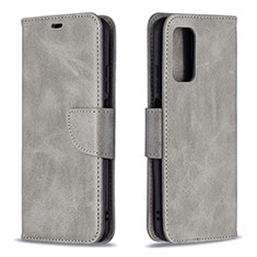 Funda de Cuero Cartera con Soporte Carcasa B04F para Xiaomi Poco M3 Gris