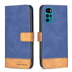 Funda de Cuero Cartera con Soporte Carcasa B05F para Motorola Moto G22 Azul