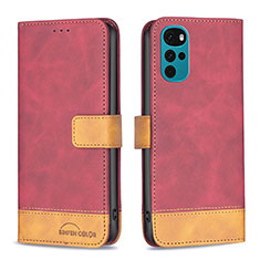 Funda de Cuero Cartera con Soporte Carcasa B05F para Motorola Moto G22 Rojo