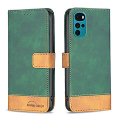 Funda de Cuero Cartera con Soporte Carcasa B05F para Motorola Moto G22 Verde