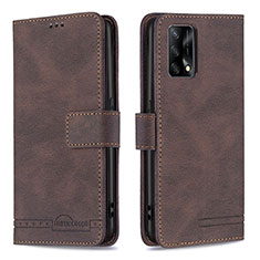 Funda de Cuero Cartera con Soporte Carcasa B05F para Oppo A95 4G Marron