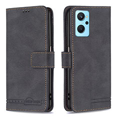 Funda de Cuero Cartera con Soporte Carcasa B05F para Realme 9i 4G Negro