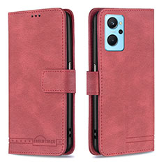 Funda de Cuero Cartera con Soporte Carcasa B05F para Realme 9i 4G Rojo