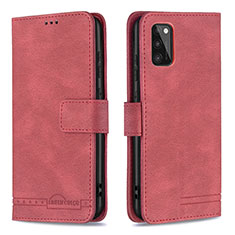 Funda de Cuero Cartera con Soporte Carcasa B05F para Samsung Galaxy A41 Rojo