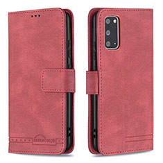 Funda de Cuero Cartera con Soporte Carcasa B05F para Samsung Galaxy S20 5G Rojo