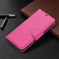 Funda de Cuero Cartera con Soporte Carcasa B05F para Samsung Galaxy S21 FE 5G Rosa Roja