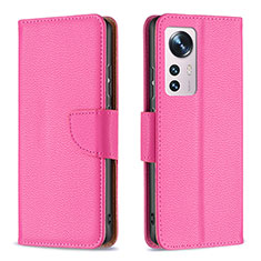 Funda de Cuero Cartera con Soporte Carcasa B05F para Xiaomi Mi 12 5G Rosa Roja