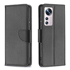 Funda de Cuero Cartera con Soporte Carcasa B05F para Xiaomi Mi 12S 5G Negro